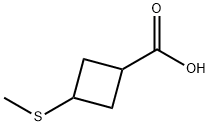 Cyclobutanecarboxylic acid, 3-(methylthio)- Struktur