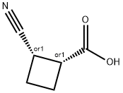 Cyclobutanecarboxylic acid, 2-cyano-, (1R,2S)-rel- Struktur