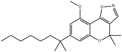 4H-[1]Benzopyrano[3,4-d]isoxazole, 7-(1,1-dimethylheptyl)-9-methoxy-4,4-dimethyl- Struktur