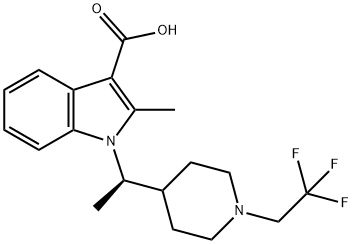 1H-Indole-3-carboxylic acid, 2-methyl-1-[(1R)-1-[1-(2,2,2-trifluoroethyl)-4-piperidinyl]ethyl]- Struktur