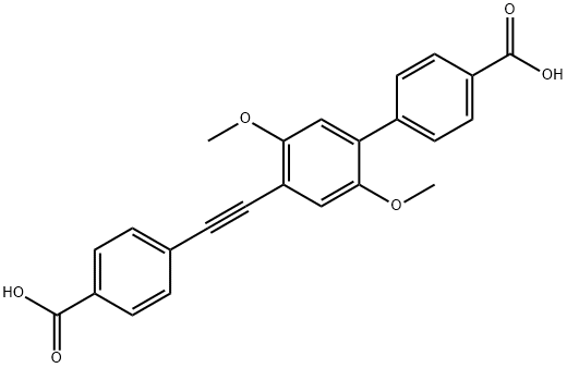 [1,1'-Biphenyl]-4-carboxylic acid, 4'-[2-(4-carboxyphenyl)ethynyl]-2',5'-dimethoxy- Struktur