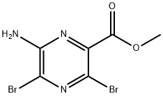 2-Pyrazinecarboxylic acid, 6-amino-3,5-dibromo-, methyl ester Struktur