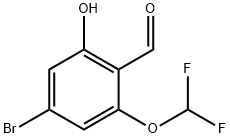 4-Bromo-2-difluoromethoxy-6-hydroxy-benzaldehyde Struktur