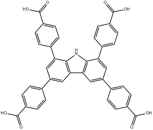 Benzoic acid, 4-[1,6,8-tris(4-carboxyphenyl)-9H-carbazol-3-yl]- Struktur