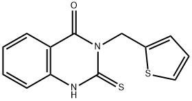 2-sulfanylidene-3-(thiophen-2-ylmethyl)-1H-quinazolin-4-one Struktur