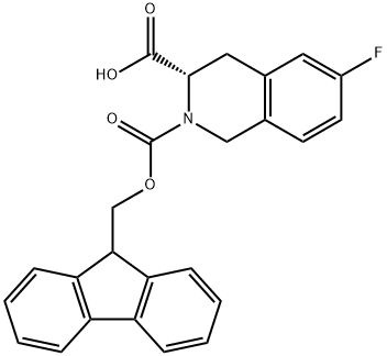 (S)-2-N-Fmoc-6-fluoro-1,2,3,4-tetrahydroisoquinoline-3-carboxylic acid Struktur