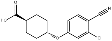 Cyclohexanecarboxylic acid, 4-(3-chloro-4-cyanophenoxy)-, trans- Struktur