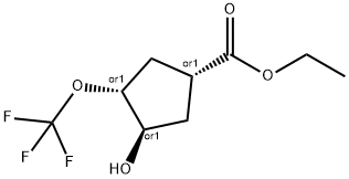 ethyl (1R,3R,4R)-3-hydroxy-4-(trifluoromethoxy)cyclopentane-1-carboxylate Struktur