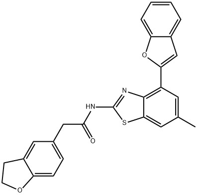 N-(4-(Benzofuran-2-yl)-6-methylbenzo[d]thiazol-2-yl)-2-(2,3-dihydrobenzofuran-5-yl)acetamide Struktur