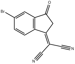 Propanedinitrile, 2-(5-bromo-2,3-dihydro-3-oxo-1H-inden-1-ylidene)- Struktur