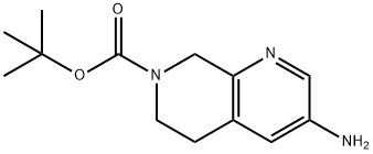 tert-butyl 3-amino-6,8-dihydro-5H-1,7-naphthyridine-7-carboxylate Struktur