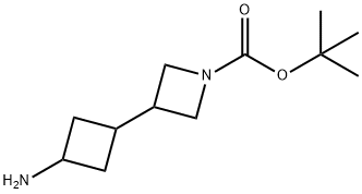 1-Azetidinecarboxylic acid, 3-(3-aminocyclobutyl)-, 1,1-dimethylethyl ester Struktur