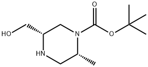 1-Piperazinecarboxylic acid, 5-(hydroxymethyl)-2-methyl-, 1,1-dimethylethyl ester, (2R,5S)- Struktur