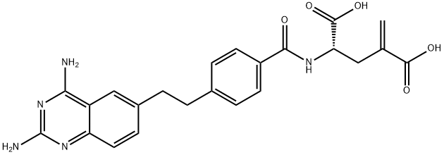 Glutamic acid, N-[4-[2-(2,4-diamino-6-quinazolinyl)ethyl]benzoyl]-4-methylene- Struktur