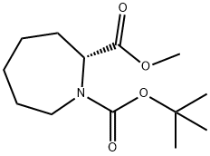 1H-Azepine-1,2-dicarboxylic acid, hexahydro-, 1-(1,1-dimethylethyl) 2-methyl ester, (2R)- Struktur