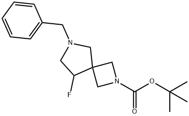 2,6-Diazaspiro[3.4]octane-2-carboxylic acid, 8-fluoro-6-(phenylmethyl)-, 1,1-dimethylethyl ester Struktur