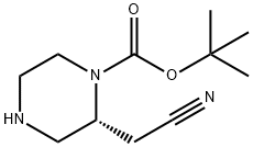 1-Piperazinecarboxylic acid, 2-(cyanomethyl)-, 1,1-dimethylethyl ester, (2R)- Struktur