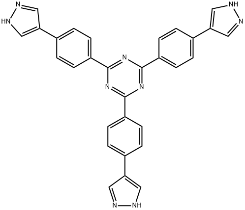 2,4,6-tris(4-(1H-pyrazol-4-yl)phenyl)-1,3,5-triazine Struktur