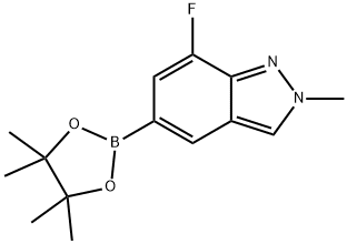 2H-Indazole, 7-fluoro-2-methyl-5-(4,4,5,5-tetramethyl-1,3,2-dioxaborolan-2-yl)- Struktur