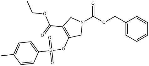 1H-Pyrrole-1,3-dicarboxylic acid, 2,5-dihydro-4-[[(4-methylphenyl)sulfonyl]oxy]-, 3-ethyl 1-(phenylmethyl) ester Struktur