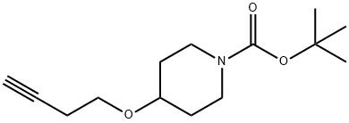 1-Piperidinecarboxylic acid, 4-(3-butyn-1-yloxy)-, 1,1-dimethylethyl ester Struktur