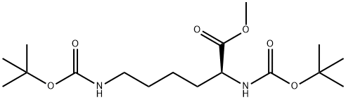 methyl (2S)-2,6-bis({[(tert-butoxy)carbonyl]amino})hexanoate Struktur