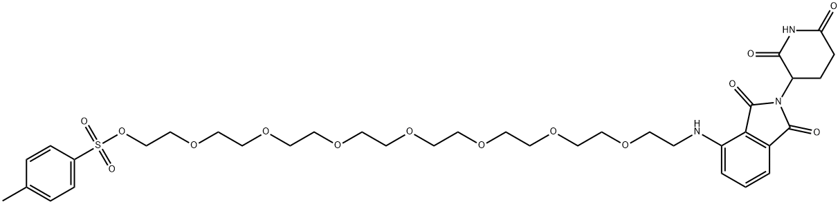 1H-Isoindole-1,3(2H)-dione, 2-(2,6-dioxo-3-piperidinyl)-4-[[23-[[(4-methylphenyl)sulfonyl]oxy]-3,6,9,12,15,18,21-heptaoxatricos-1-yl]amino]- Struktur