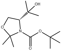 3-Oxazolidinecarboxylic acid, 4-(1-hydroxy-1-methylethyl)-2,2-dimethyl-, 1,1-dimethylethyl ester, (4R)- Struktur