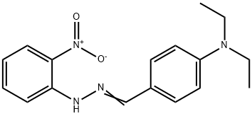 N,N-diethyl-4-[2-(2-nitrophenyl)carbonohydrazonoyl]aniline Struktur