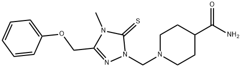 1-[[4-methyl-3-(phenoxymethyl)-5-sulfanylidene-1,2,4-triazol-1-yl]methyl]piperidine-4-carboxamide Struktur