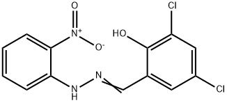 2,4-dichloro-6-[2-(2-nitrophenyl)carbonohydrazonoyl]phenol Struktur