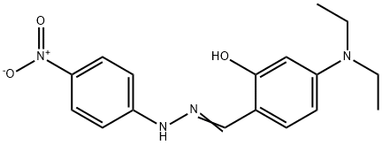 5-(diethylamino)-2-[2-(4-nitrophenyl)carbonohydrazonoyl]phenol Struktur