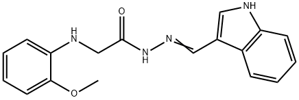 N'-(1H-indol-3-ylmethylene)-2-[(2-methoxyphenyl)amino]acetohydrazide (non-preferred name) Struktur