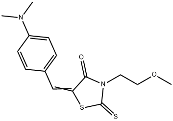 (5Z)-5-[[4-(dimethylamino)phenyl]methylidene]-3-(2-methoxyethyl)-2-sulfanylidene-1,3-thiazolidin-4-one Struktur