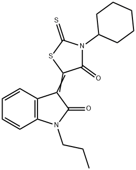 (5Z)-3-cyclohexyl-5-(2-oxo-1-propylindol-3-ylidene)-2-sulfanylidene-1,3-thiazolidin-4-one Struktur