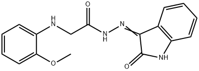 2-[(2-methoxyphenyl)amino]-N'-(2-oxo-1,2-dihydro-3H-indol-3-ylidene)acetohydrazide (non-preferred name) Struktur