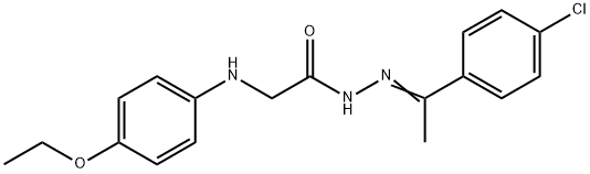 N'-[1-(4-chlorophenyl)ethylidene]-2-[(4-ethoxyphenyl)amino]acetohydrazide (non-preferred name) Struktur