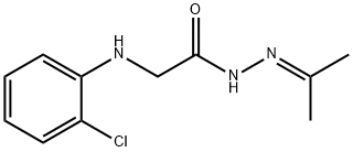 2-[(2-chlorophenyl)amino]-N'-(1-methylethylidene)acetohydrazide (non-preferred name) Struktur