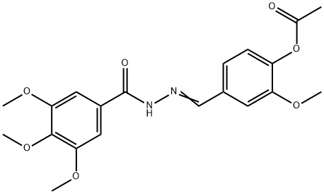 2-methoxy-4-[2-(3,4,5-trimethoxybenzoyl)carbonohydrazonoyl]phenyl acetate Struktur