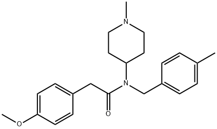 Benzeneacetamide, 4-methoxy-N-[(4-methylphenyl)methyl]-N-(1-methyl-4-piperidinyl)- Struktur