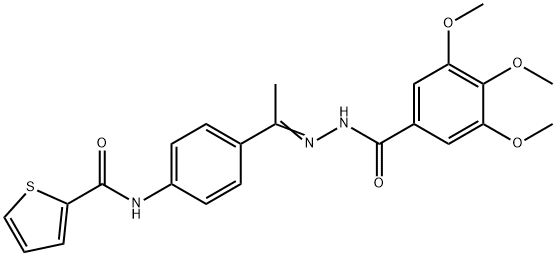 N-[4-[(E)-C-methyl-N-[(3,4,5-trimethoxybenzoyl)amino]carbonimidoyl]phenyl]thiophene-2-carboxamide Struktur