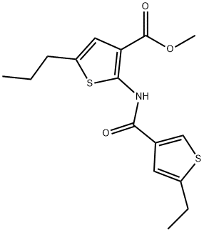 methyl 2-(5-ethylthiophene-3-carboxamido)-5-propylthiophene-3-carboxylate Struktur