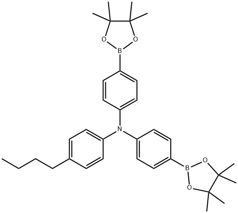 3-((4-((4-butylphenyl)(4-(4,4,5,5-tetramethyl-1,3,2-dioxaborolan-2-yl)phenyl)amino)phenyl)(methyl)bo Struktur