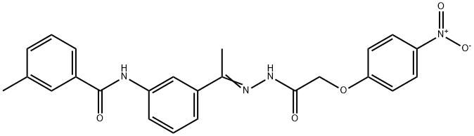 3-methyl-N-[3-[(E)-C-methyl-N-[[2-(4-nitrophenoxy)acetyl]amino]carbonimidoyl]phenyl]benzamide Struktur