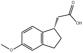 1H-Indene-1-acetic acid, 2,3-dihydro-5-methoxy-, (1S)- Struktur