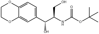 Carbamic acid, N-[(1R,2R)-2-(2,3-dihydro-1,4-benzodioxin-6-yl)-2-hydroxy-1-(hydroxymethyl)ethyl]-, 1,1-dimethylethyl ester Struktur