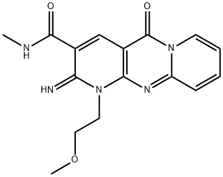 2-imino-1-(2-methoxyethyl)-N-methyl-5-oxodipyrido[1,2-d:3',4'-f]pyrimidine-3-carboxamide Struktur