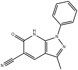 1H-Pyrazolo[3,4-b]pyridine-5-carbonitrile, 6,7-dihydro-3-methyl-6-oxo-1-phenyl- Struktur