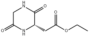 2-Piperazineacetic acid, 3,6-dioxo-, ethyl ester, (2S)- Struktur