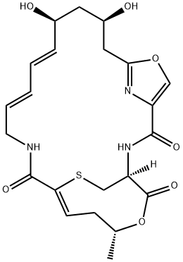 (1S,9S,11S,12E,14E,19Z,22R)-9,11-Dihydroxy-22-methyl-6,23-dioxa-26-thia-2,17,27-triazatricyclo[17.5.2.14,7]heptacosa-4,7(27),12,14,19-pentene-3,8,24-trione Struktur